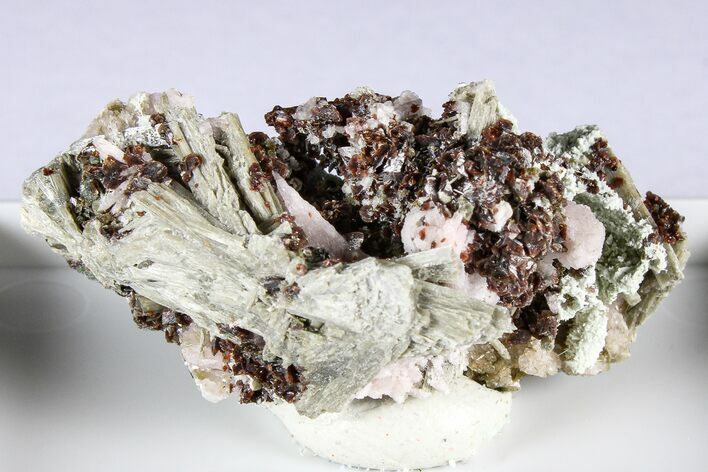 Rare Grey Elpidite Crystals with Rhodochrosite - Canada #380304